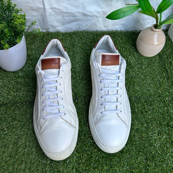 To boot New York Carlin Sneaker white Tan /Leather size 12 gently worn - Picture 11 of 16